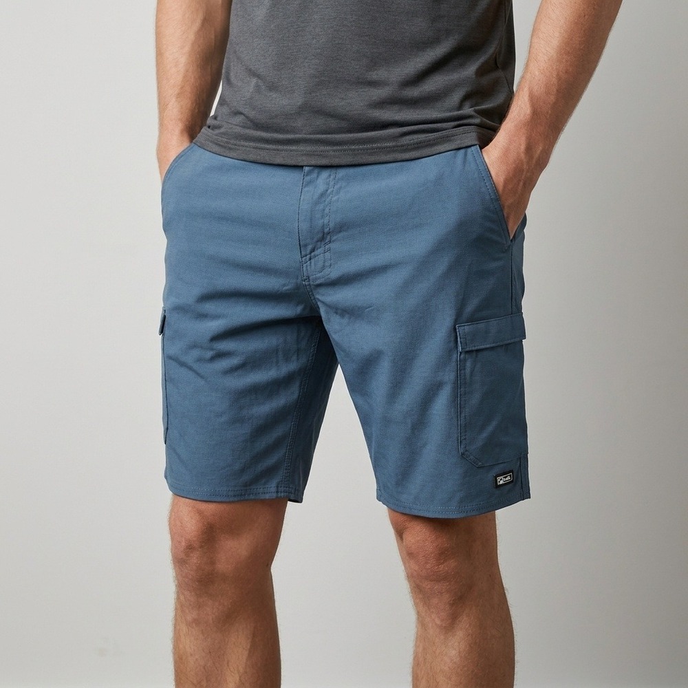 Pelagic High Performance Fishing Cargo Shorts Mens 32  Blue Stretch Quick Dry